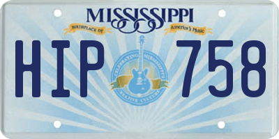 MS license plate HIP758