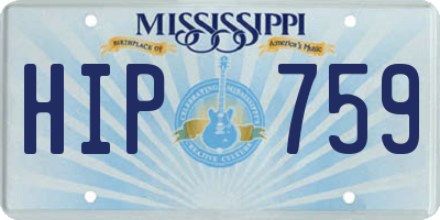 MS license plate HIP759