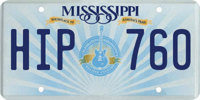 MS license plate HIP760
