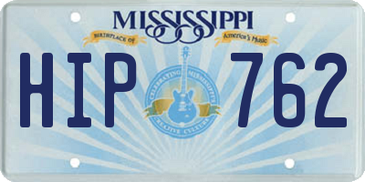 MS license plate HIP762