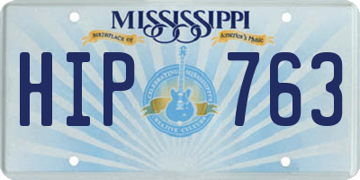 MS license plate HIP763