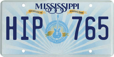 MS license plate HIP765