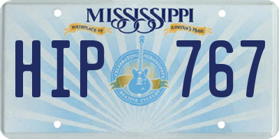 MS license plate HIP767