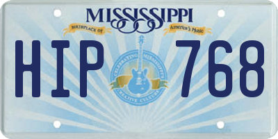 MS license plate HIP768