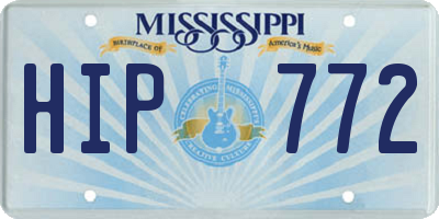 MS license plate HIP772