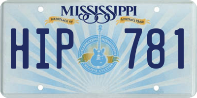 MS license plate HIP781