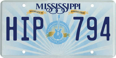 MS license plate HIP794