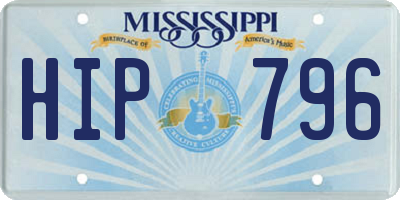 MS license plate HIP796