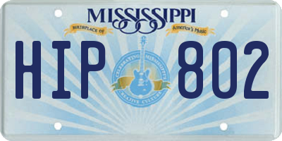 MS license plate HIP802
