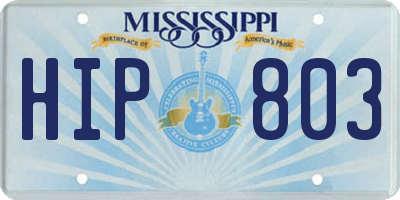 MS license plate HIP803