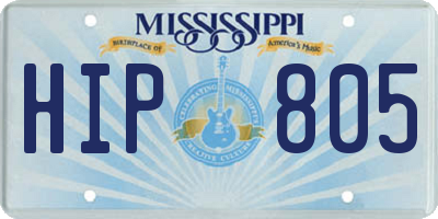 MS license plate HIP805