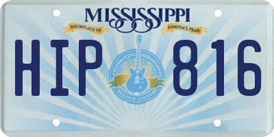 MS license plate HIP816
