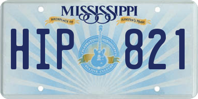 MS license plate HIP821