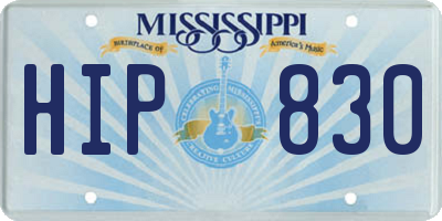 MS license plate HIP830