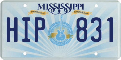 MS license plate HIP831