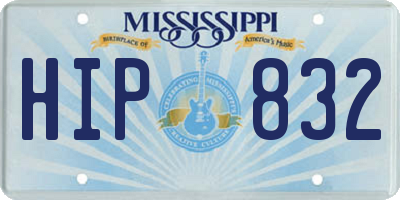 MS license plate HIP832