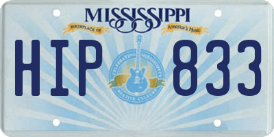 MS license plate HIP833