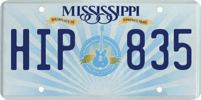MS license plate HIP835