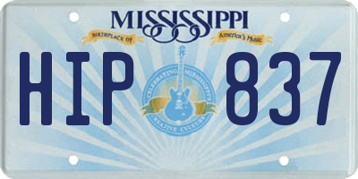 MS license plate HIP837