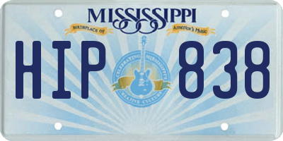 MS license plate HIP838