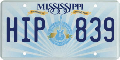 MS license plate HIP839