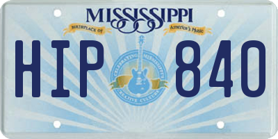 MS license plate HIP840