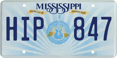 MS license plate HIP847