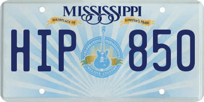 MS license plate HIP850