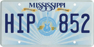 MS license plate HIP852