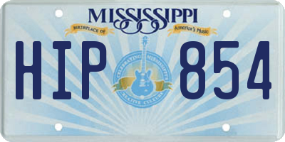 MS license plate HIP854
