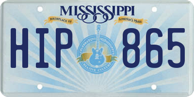 MS license plate HIP865