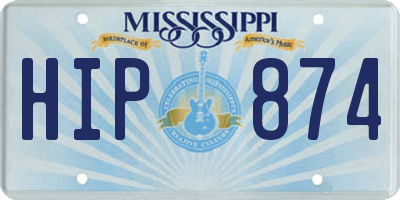 MS license plate HIP874