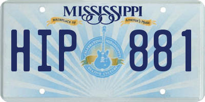 MS license plate HIP881
