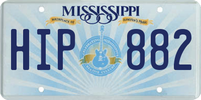 MS license plate HIP882