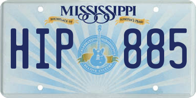 MS license plate HIP885