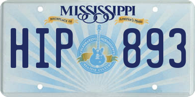 MS license plate HIP893