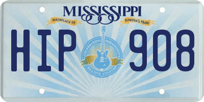 MS license plate HIP908