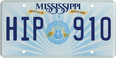 MS license plate HIP910
