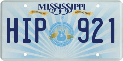 MS license plate HIP921