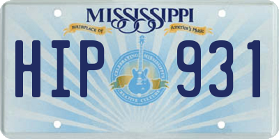 MS license plate HIP931