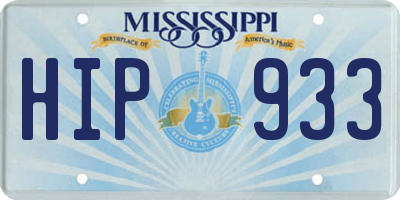 MS license plate HIP933