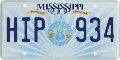 MS license plate HIP934