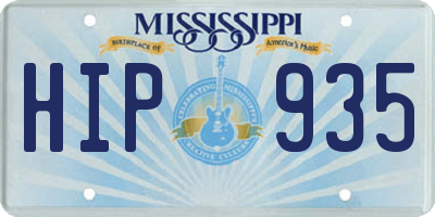 MS license plate HIP935