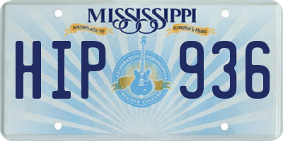 MS license plate HIP936