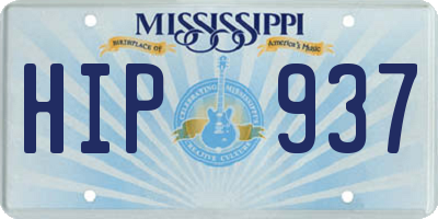 MS license plate HIP937