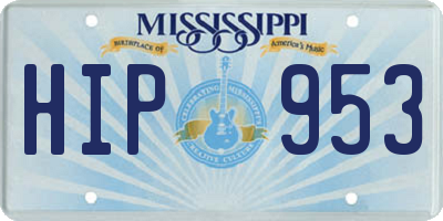 MS license plate HIP953