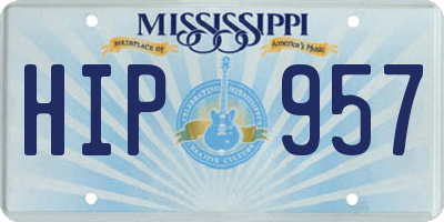 MS license plate HIP957