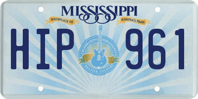MS license plate HIP961