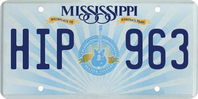 MS license plate HIP963