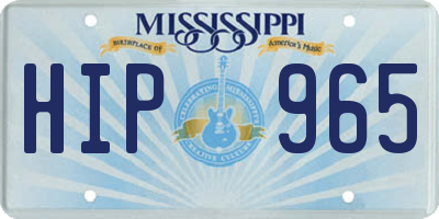 MS license plate HIP965